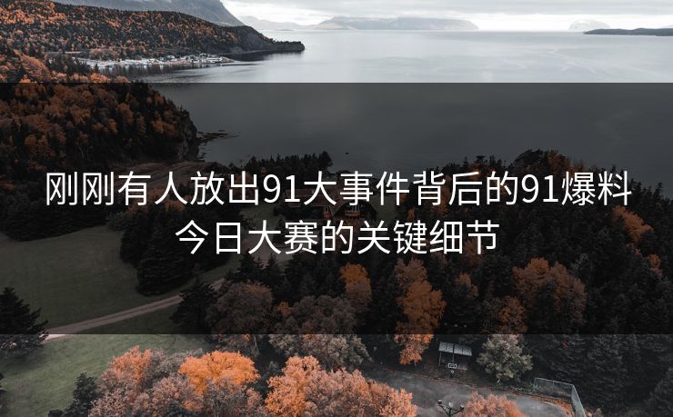 刚刚有人放出91大事件背后的91爆料今日大赛的关键细节