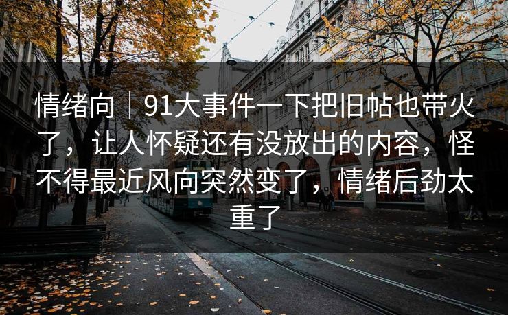 情绪向｜91大事件一下把旧帖也带火了，让人怀疑还有没放出的内容，怪不得最近风向突然变了，情绪后劲太重了